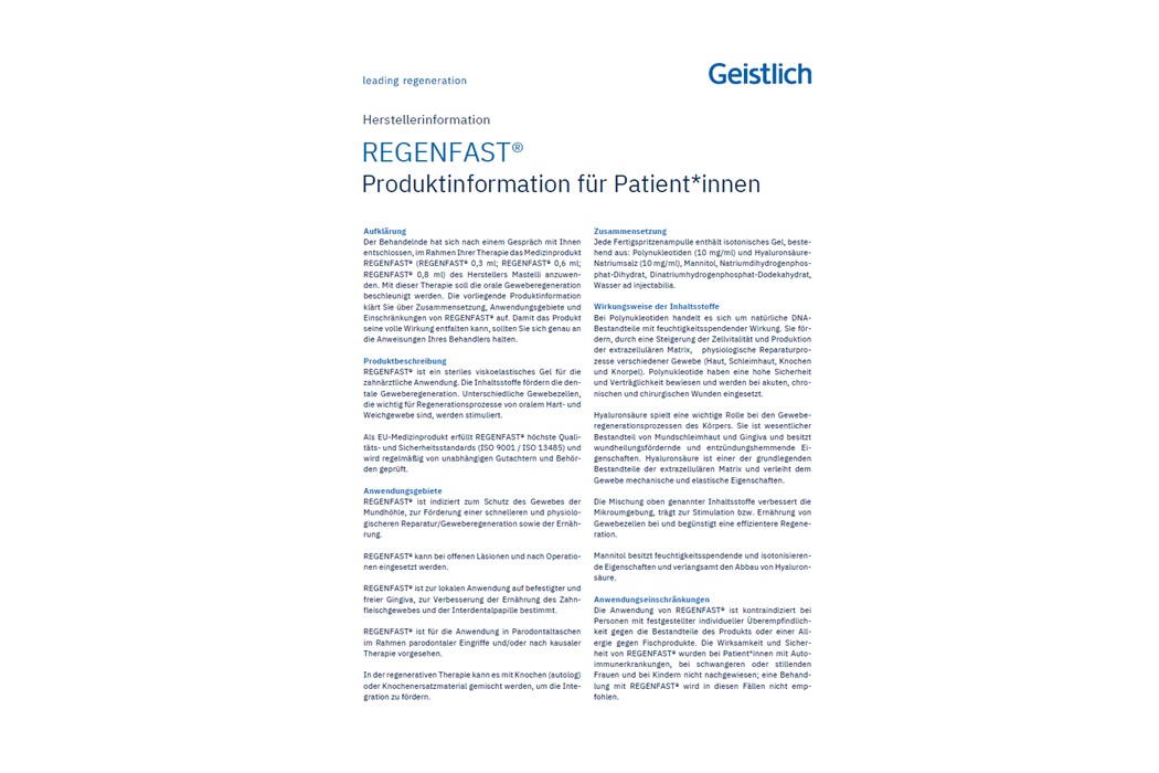 REGENFAST® Patientenaufklärungsbogen